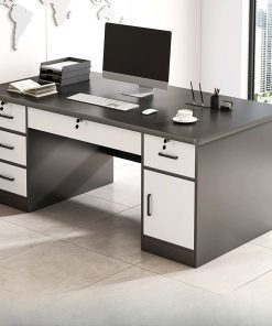 Locking Drawer Cabinet Rectangle Wooden Computer Desk