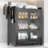 2-Layer Black Kitchen Cabinet