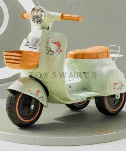 Kids Electric Ride-On Car 6V 380 Motor Single Drive with Lights, English Music Basket One-Button Start 220V Charger