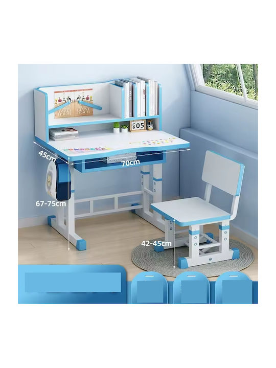 Kids Desk White-Light Blue 45x70x75cm