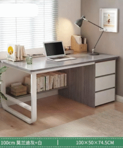 Sleek White Home Office Desk for Students & Work