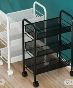 Matt Black 4-Tier Rolling Cart: Versatile Storage on Wheels in Cameroon