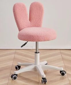 Velvet Vanity Chair with Rabbit Ear Backrest – Pink Makeup Chair in Cameroon