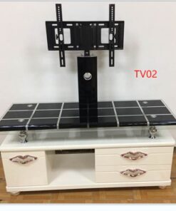 Modern Glass & Metal Coffee Table / TV Stand – Luxury Home Furniture