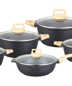 Non-stick Modern Design Die Cast Aluminium 10 Pcs Casserole Set
