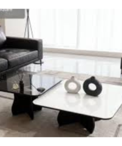 Dual-Top Marble Coffee Table Set,