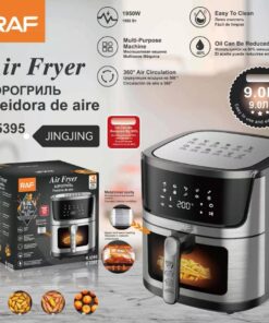 R.5297 9.0L Stainless Steel Smart Digital Electric Air Fryer with Visible Window.