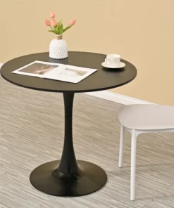 Modern Black Pedestal Dining Table