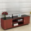 RECTANGULAR GLASS TV UNIT WITH DOOR