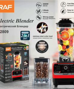 RAF R.2809 Electric Blender – 2000W – 6 Blade – 2 in 1 – 2.0L – Stainless Steel Cutter Head – Fast Start – Easy to Clean