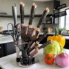 9PCS Marble Design Kitchen Knife Set