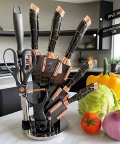 9PCS Marble Design Kitchen Knife Set