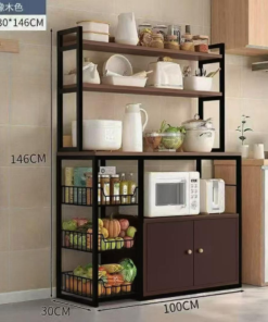 100x30x146cm Wooden Display Rack / Shelf Unit – Oak Color