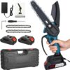 Mini Chainsaw with Battery – 6 Inch – 2 Chains & 2 Batteries – 400W – 1500mAh