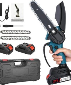 Mini Chainsaw with Battery – 6 Inch – 2 Chains & 2 Batteries – 400W – 1500mAh